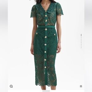 💚self portrait green guipure top and skirt 💚